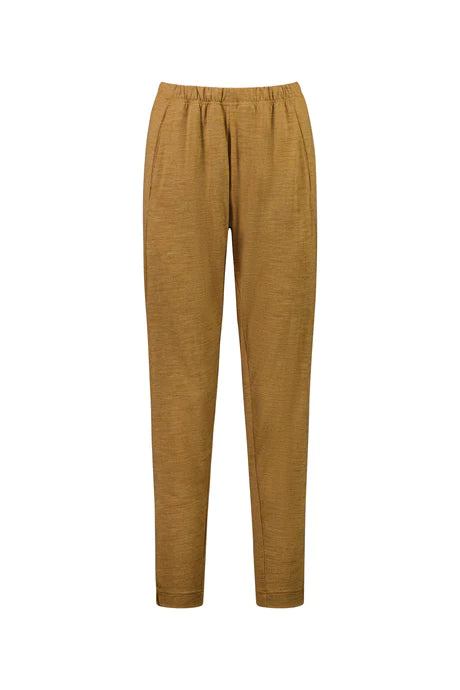 Vassalli - 100% Merino Relaxed Pull On Pant with Half Elastic Cuff Honey Marle 5956