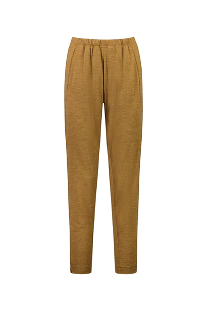 Vassalli - 100% Merino Relaxed Pull On Pant with Half Elastic Cuff Honey Marle 5956