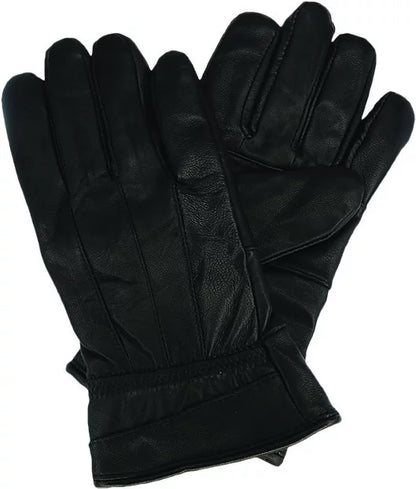 Avenel - Sheepskin Patchwork Leather Gloves w Thinsulate Lined - Black