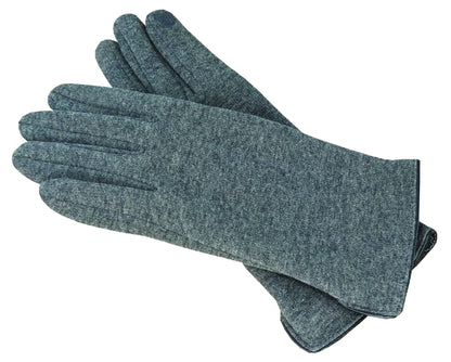 Avenel - Polyester Stretch Glove W/Faux Leather Cuff Bind - Grey