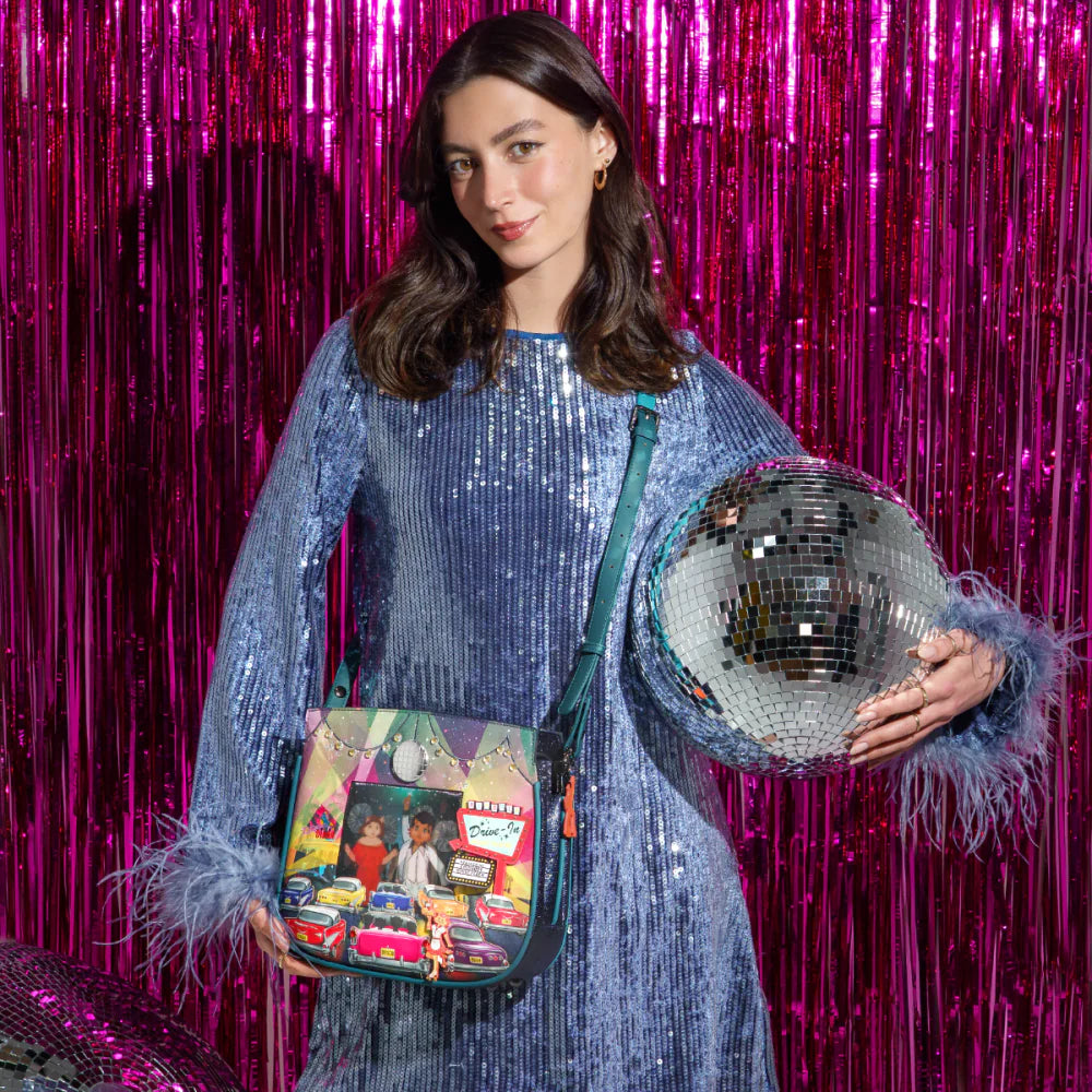 Vendula London Kitty’s Caturday Night Fever Heather Crossbody Bag