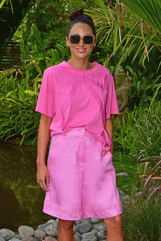 Curate - Comfy Capri Shorts Pink
