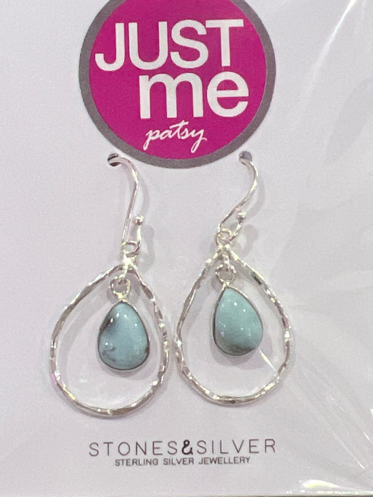 925 Larimar & Silver Earrings