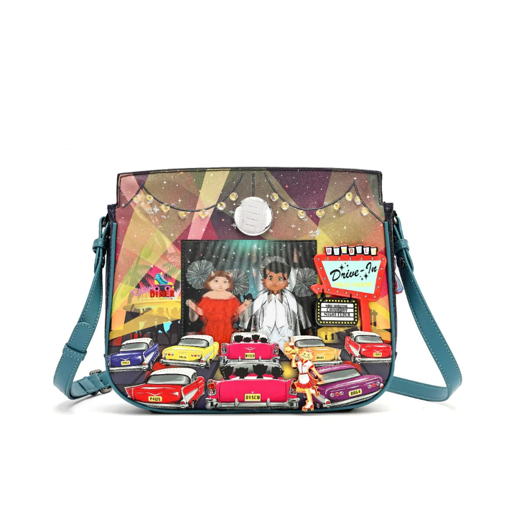 Vendula London Kitty’s Caturday Night Fever Heather Crossbody Bag