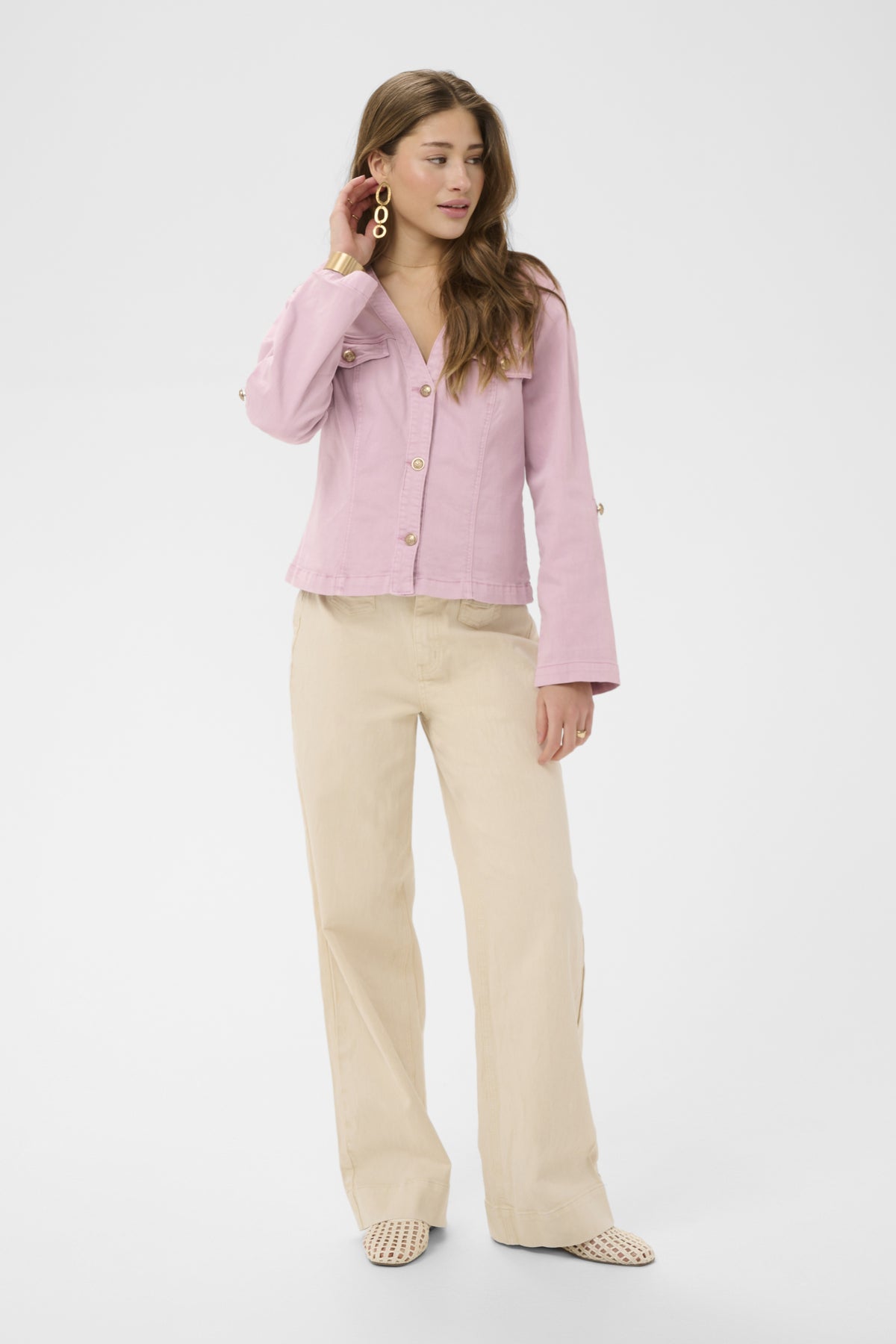 Cream - Visti Pink Denim Jacket