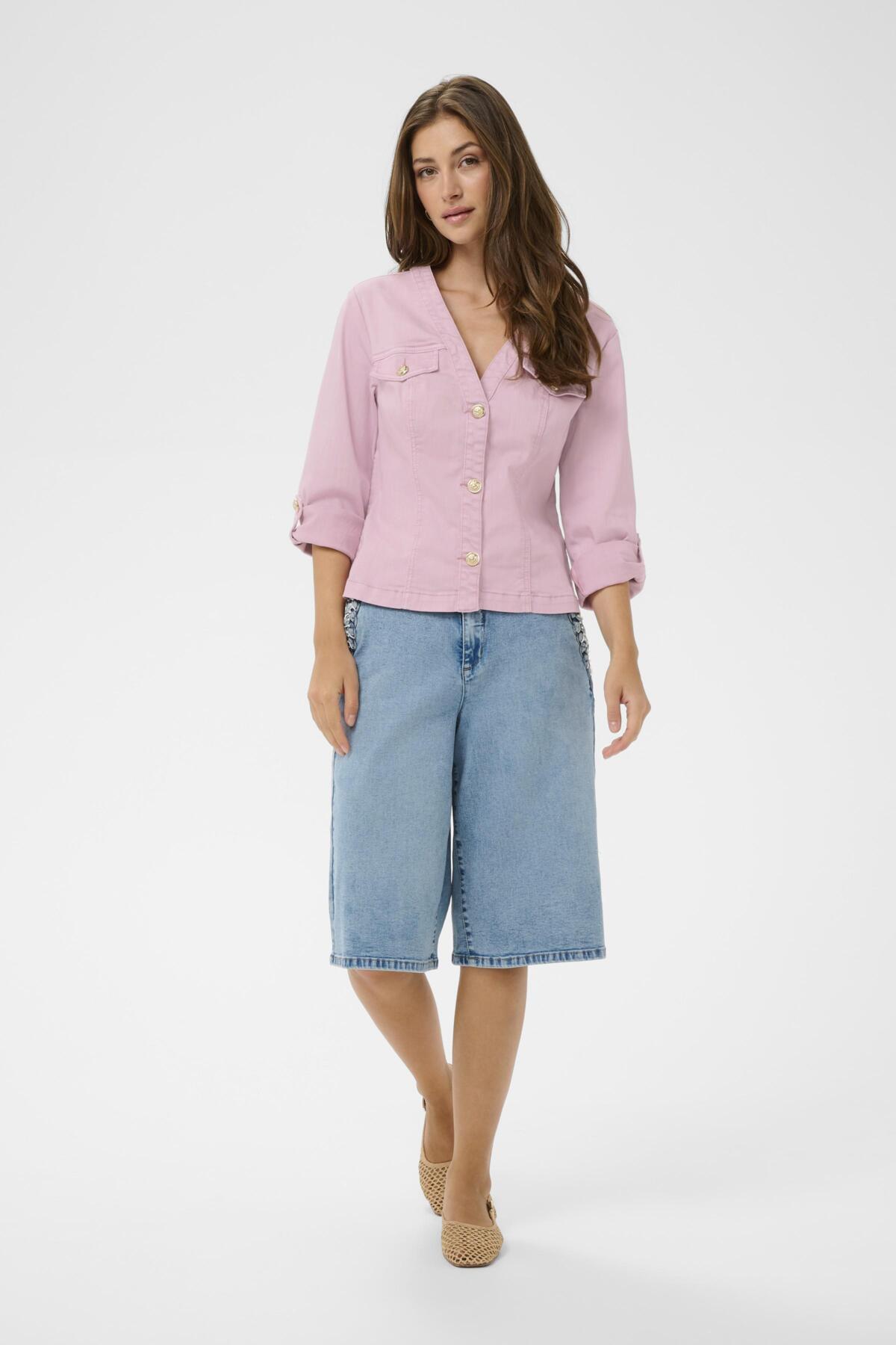 Cream - Visti Pink Denim Jacket