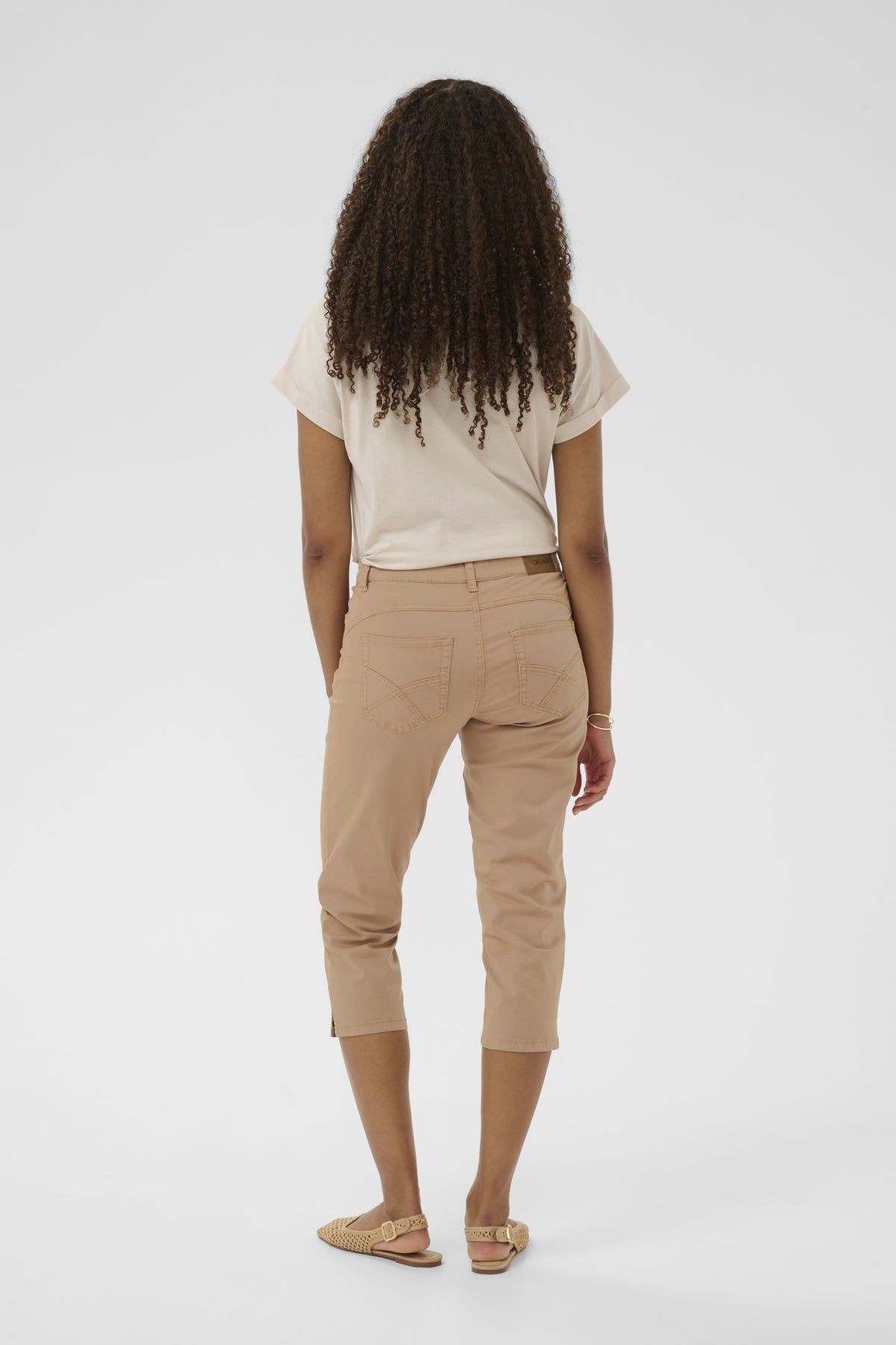 Cream - Berta Capri Twill Pants