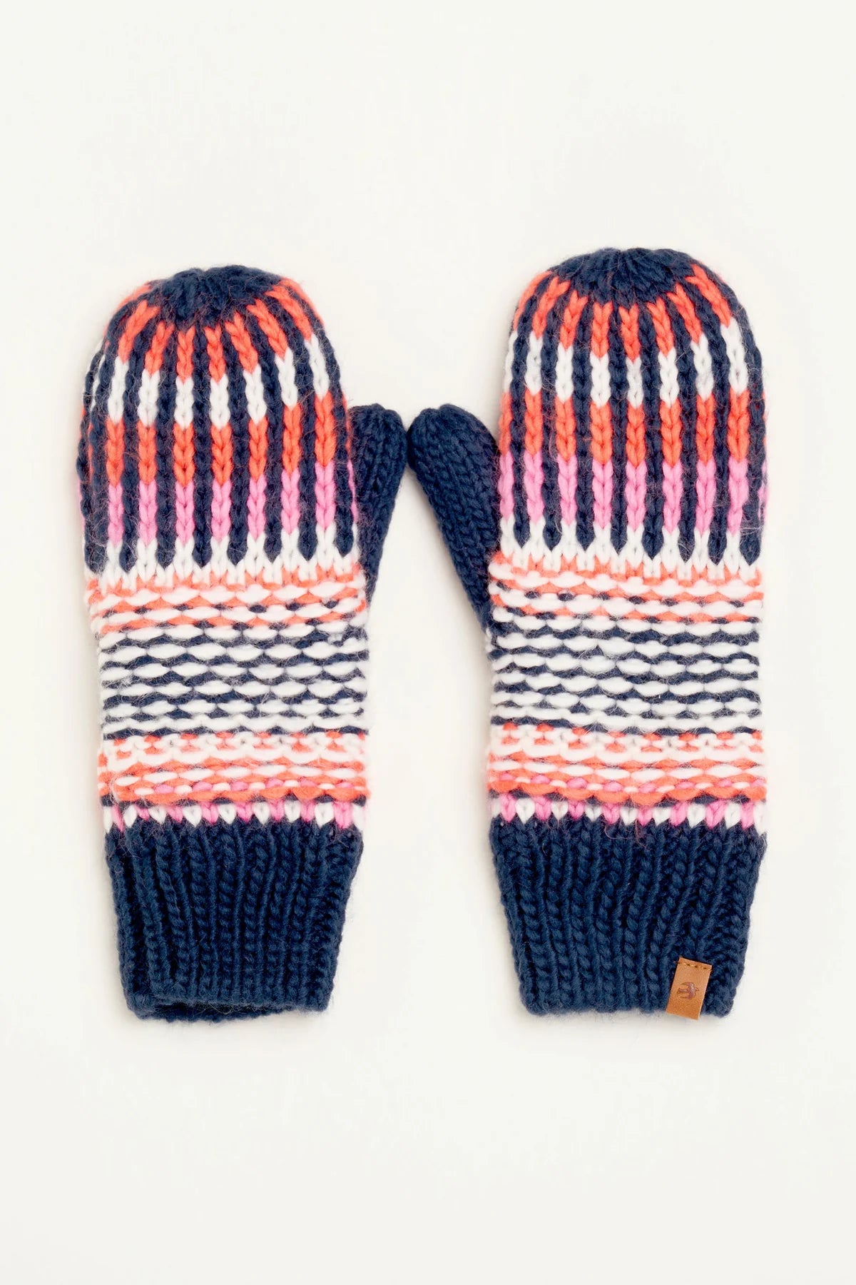 Brakeburn - Textured Stripe Knitted Beanie & Mittens Set