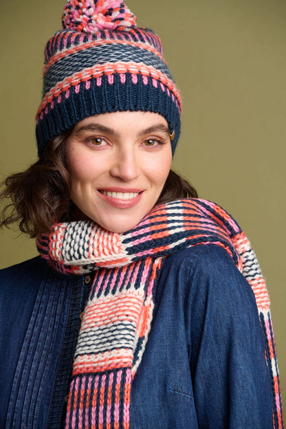 Brakeburn - Textured Stripe Knitted Scarf