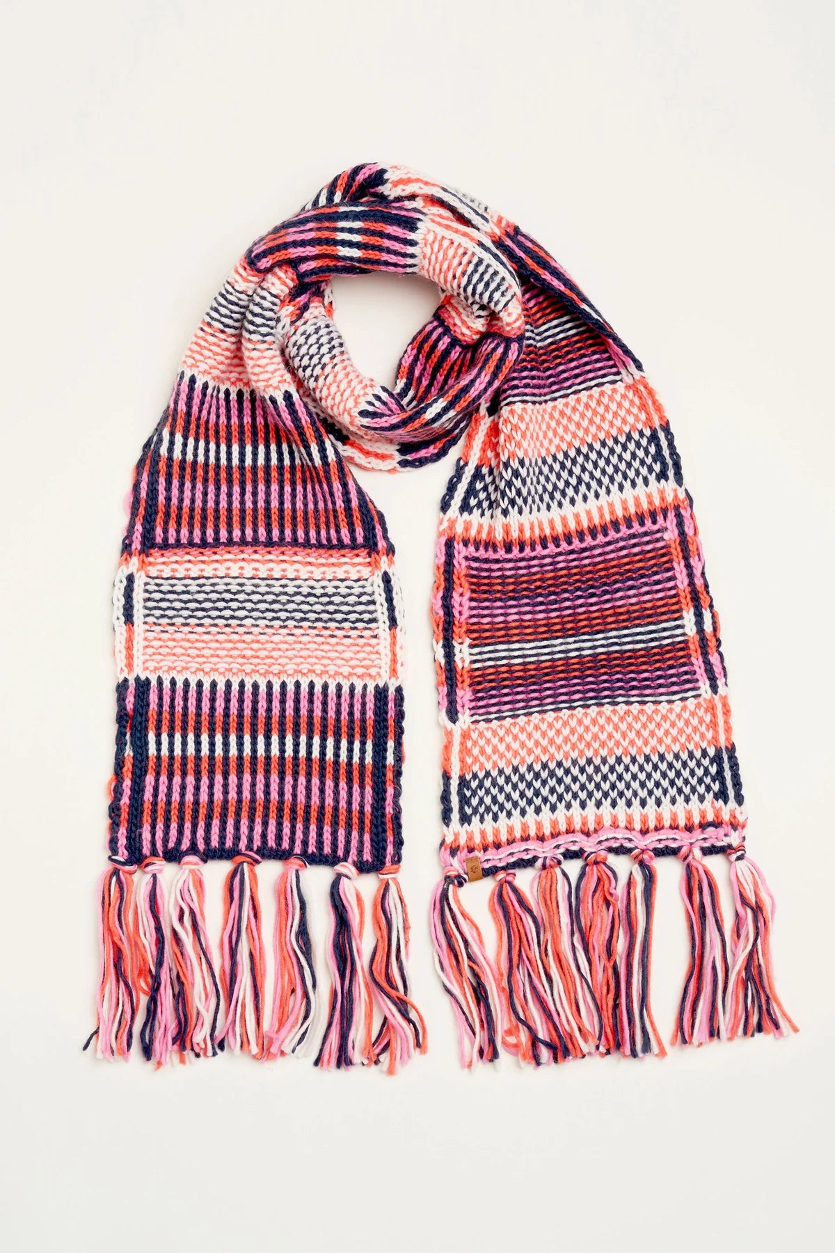 Brakeburn - Textured Stripe Knitted Scarf