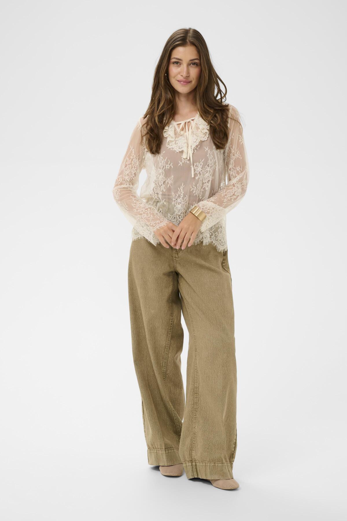 Cream - Whisper White Mira Lace Blouse