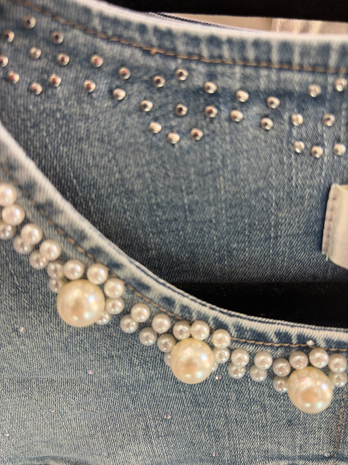 Cream - Sio Sparkle Pearl Denim Jacket