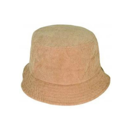 Avenel - Small Brim Corduroy Bucket Hat - Camel