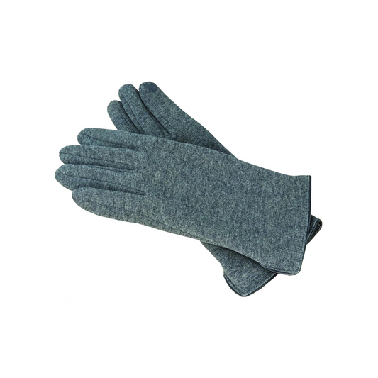 Avenel - Polyester Stretch Glove W/Faux Leather Cuff Bind - Grey