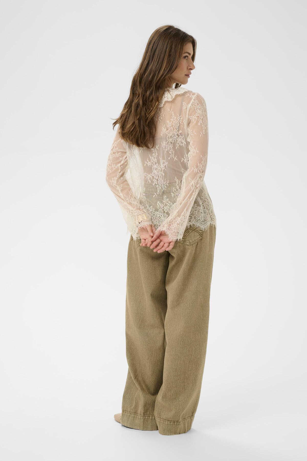 Cream - Whisper White Mira Lace Blouse