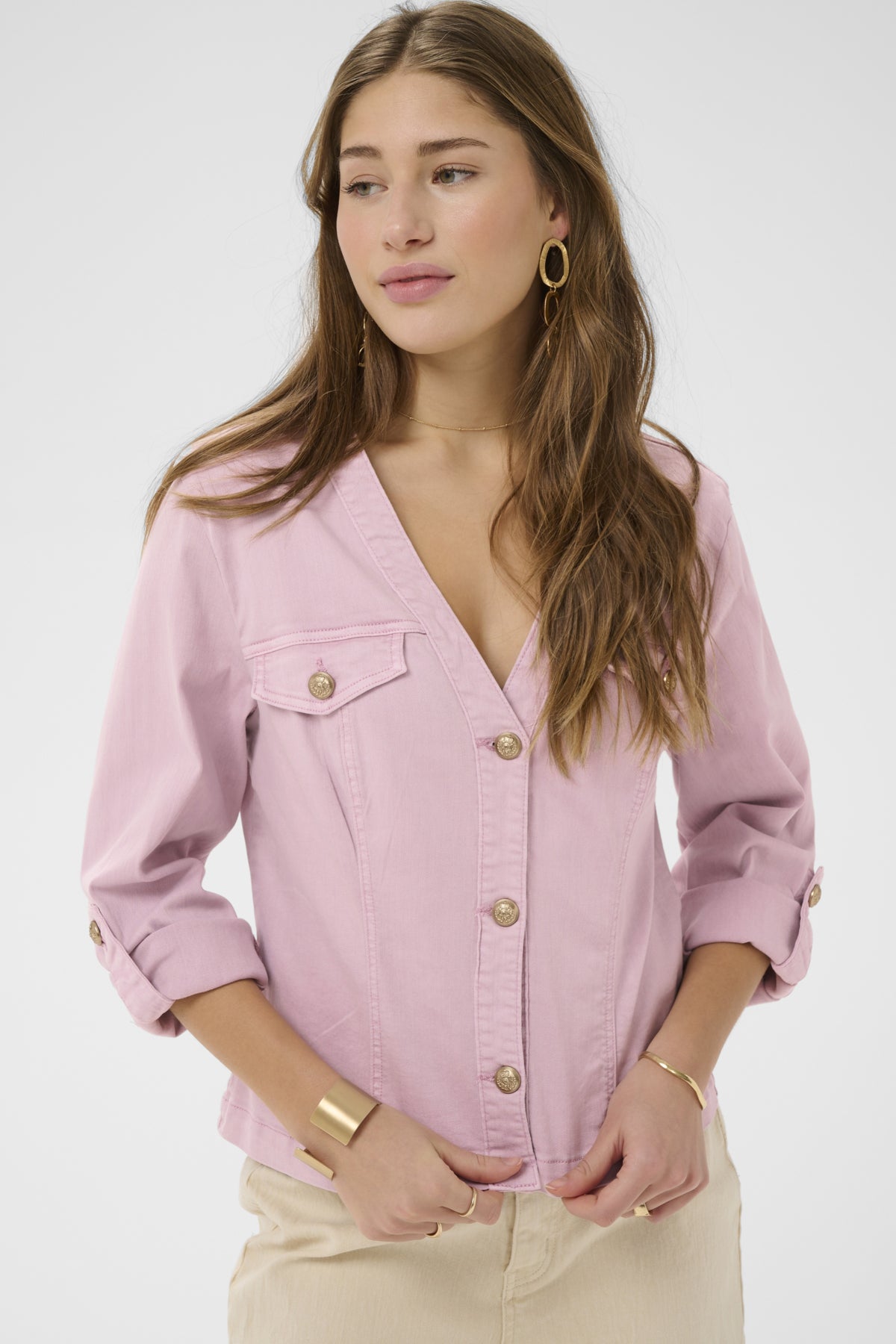 Cream - Visti Pink Denim Jacket