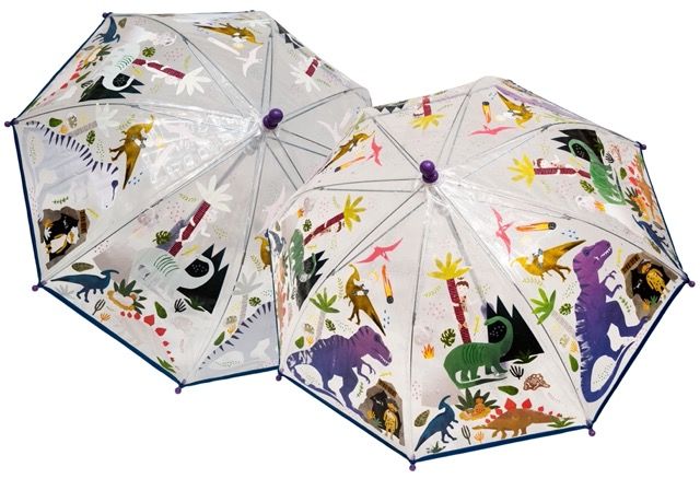 Floss & Rock - Colour Changing Umbrella - Dinosaur Transparent