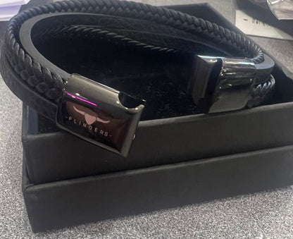 Avenel Leather Bracelet Wagner & Black Ice Polarised Glasses w Cleaning Cloth / Storage Bag