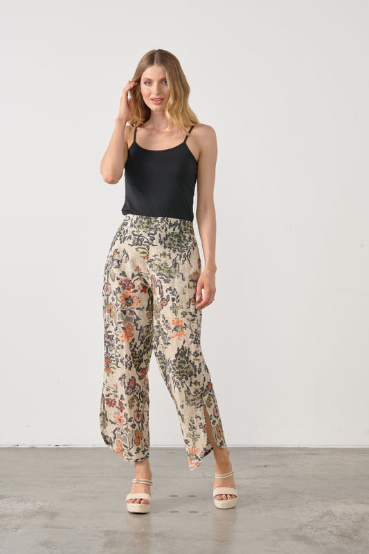 Holmes & Fallon - Pant Printed W/Scoop Hem & Split