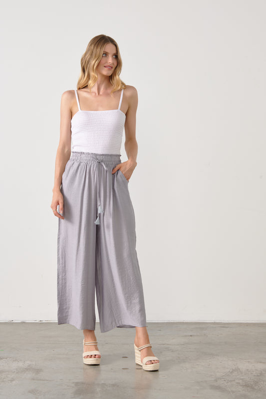 Holmes & Fallon - Pant Wide Leg W/Elastic Waist - Silver