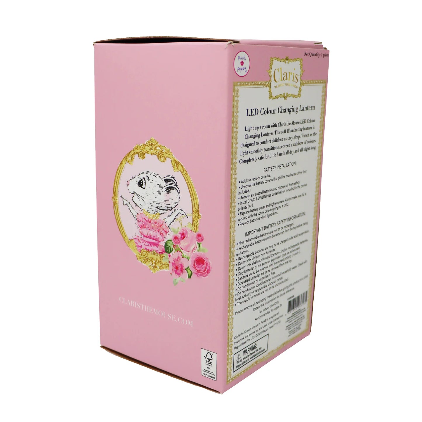 Claris The Chicest Mouse In Paris colour Changing LED Lantern