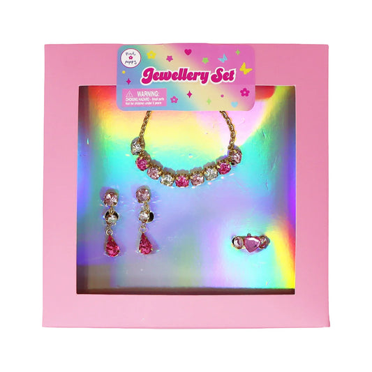 Pink Poppy Gemstone Jewellery Set