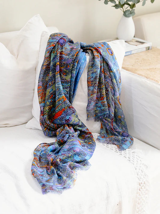 Koh Living Aboriginal Morning Mist Rectangle Scarf