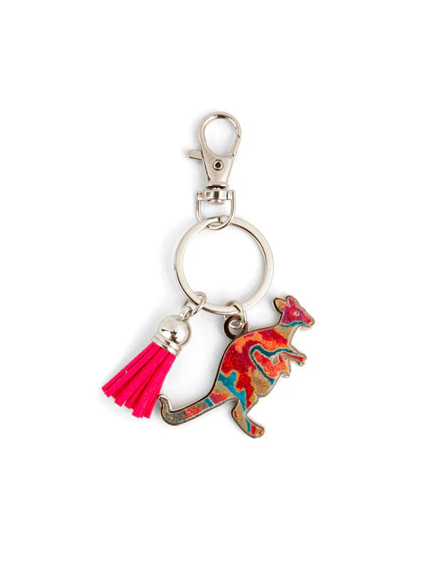 Koh Living Aboriginal Design kangaroo Keyring Assorted Artists