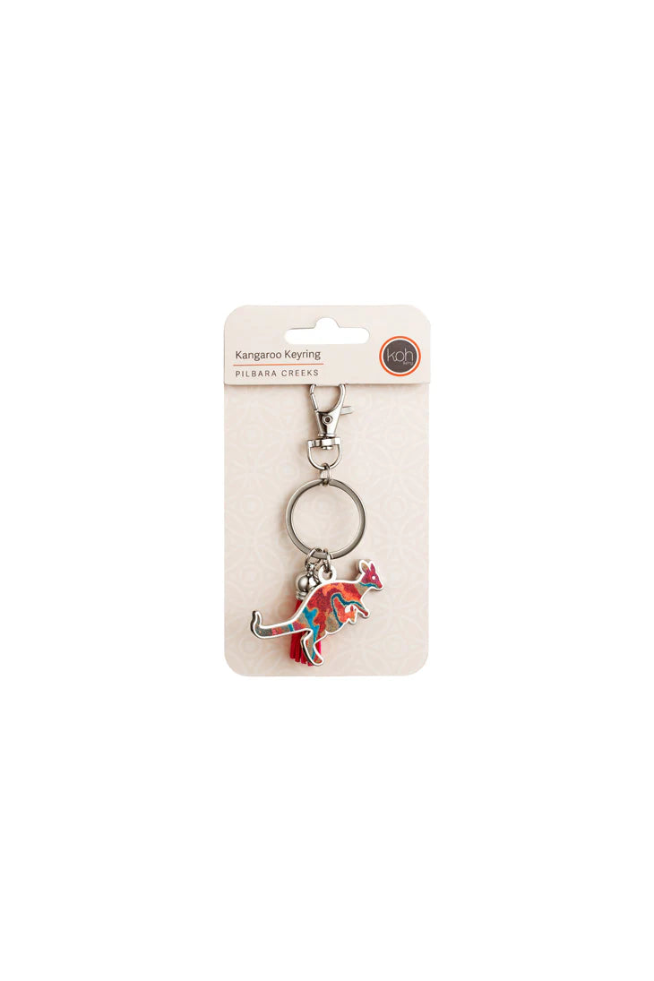 Koh Living Aboriginal Design kangaroo Keyring Assorted Artists