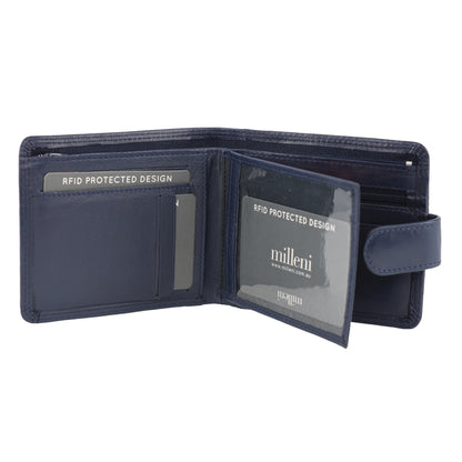 Milleni Leather C10542 Milleni Men’s Leather Wallet - Navy RFID