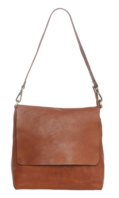 Modapelle Leather Flap Over - Zippered Satchel Bag