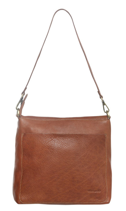 Modapelle Leather Flap Over - Zippered Satchel Bag