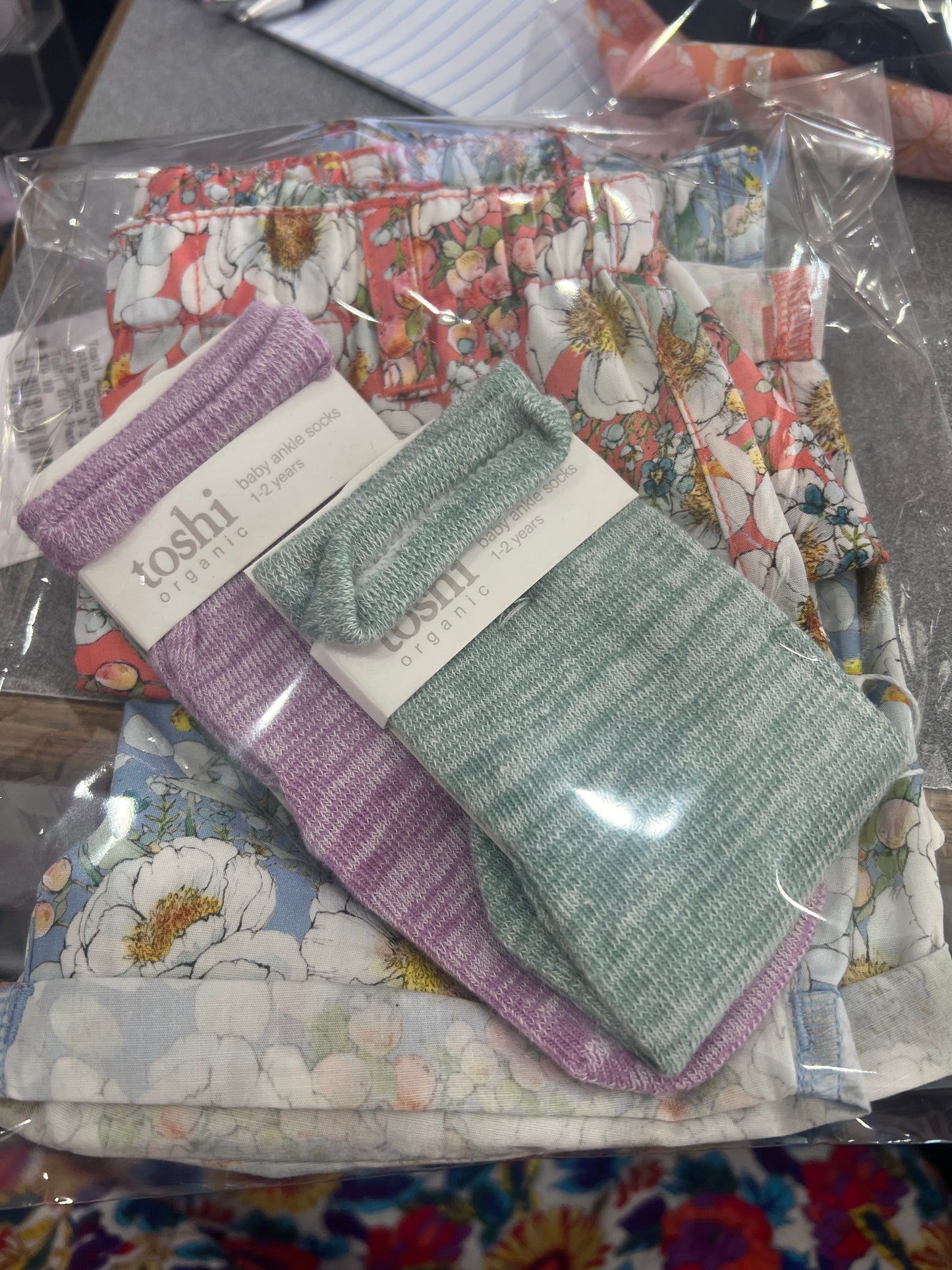 Toshi Gift Pack Cotton Shorts x2 Ankle Socks x 2 - Size 1