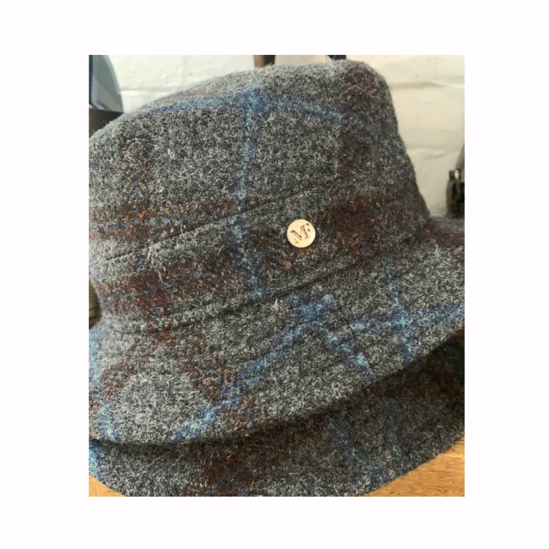 M BY FLECHET - NEW WOOL CHECK WALKING HAT - Bordeaux