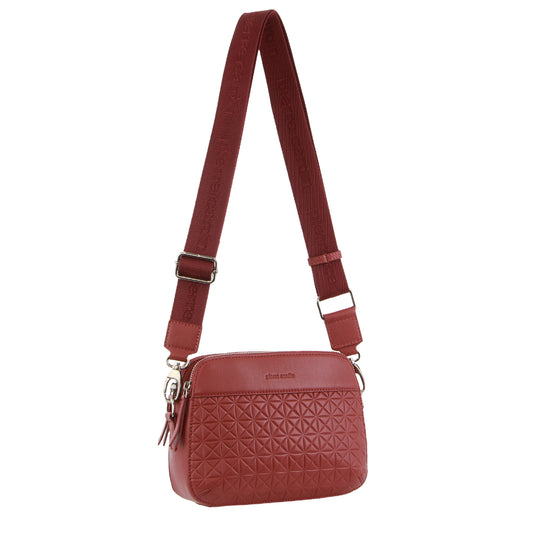 Pierre Cardin - Webbing Strap Leather Cross-Body Bag 3685 Marsala