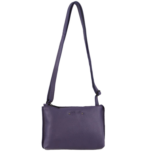 Pierre Cardin - Leather Trendy Cross Body Bag Purple 3725