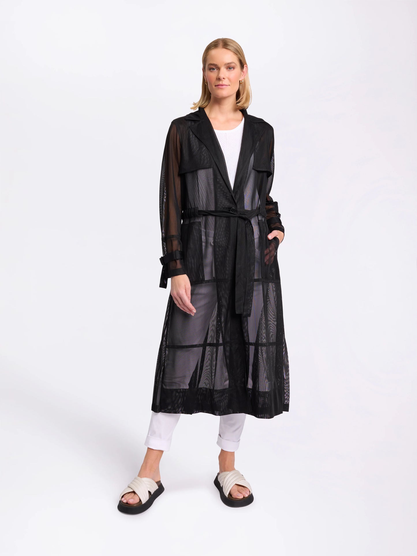 Marco Polo - Spliced Mesh Trench Black - YTMS56099