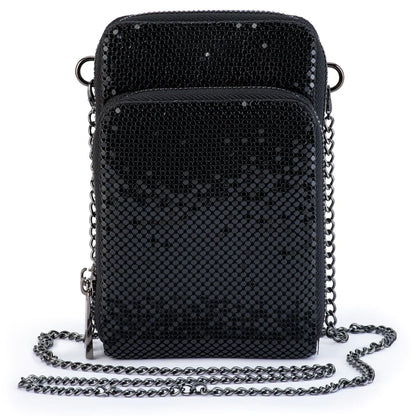 Olga Berg - ELTON MESH CROSS BODY BAG - Black