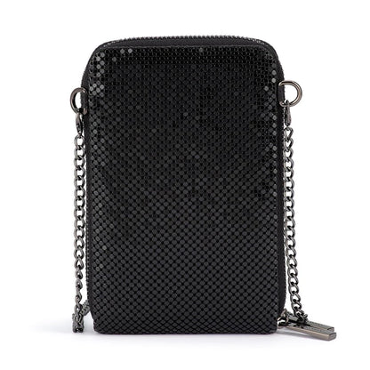 Olga Berg - ELTON MESH CROSS BODY BAG - Black