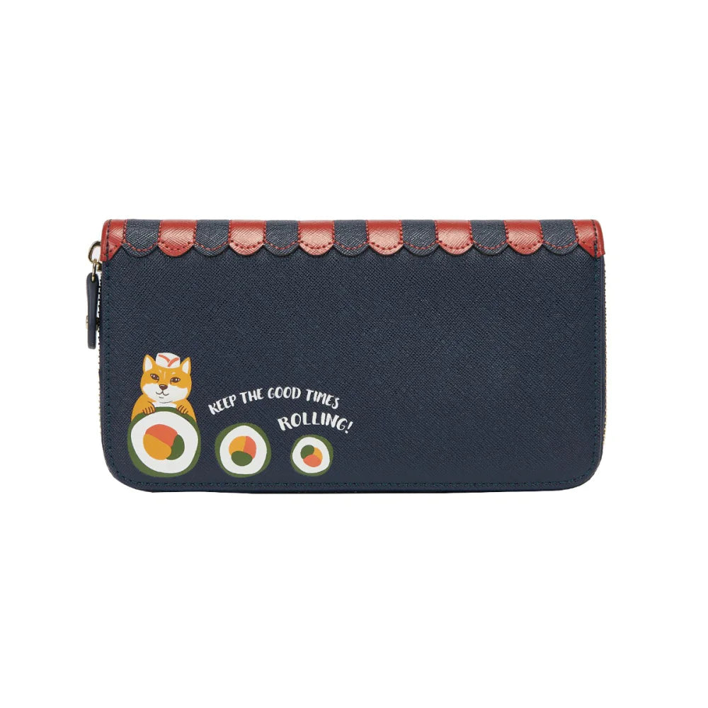 Vendula London Sushi Blue Edition Large Ziparound Wallet Available Now