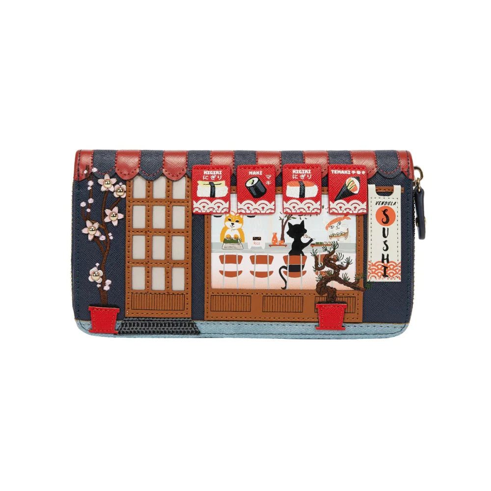 Vendula London Sushi Blue Edition Large Ziparound Wallet Available Now