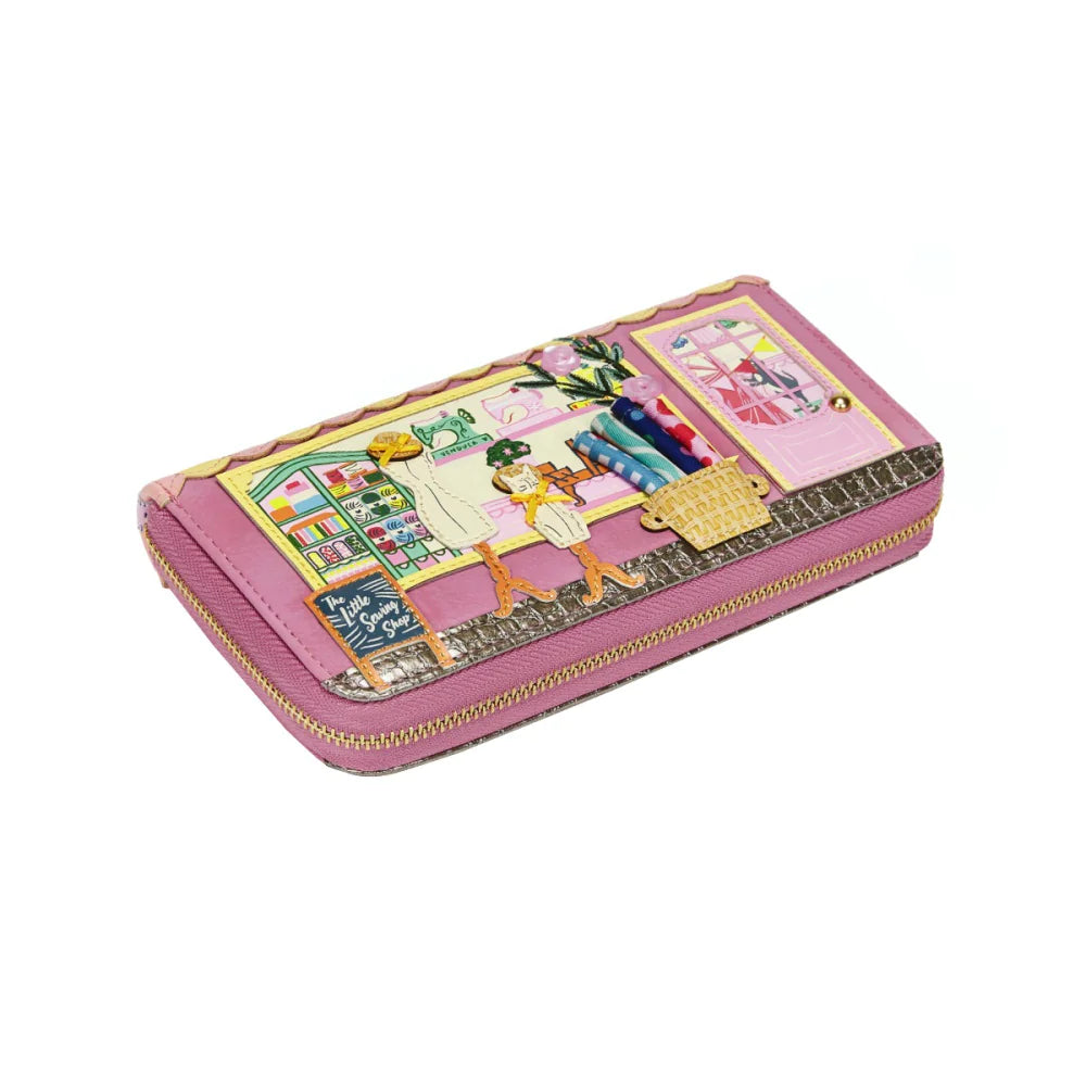 Vendula London Sewing Shop Raspberry Edition Large Zip Wallet Available Now!