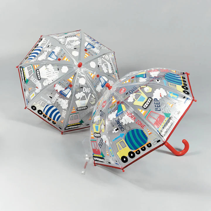 Floss & Rock - COLOUR CHANGING KIDS UMBRELLA - CONSTRUCTION