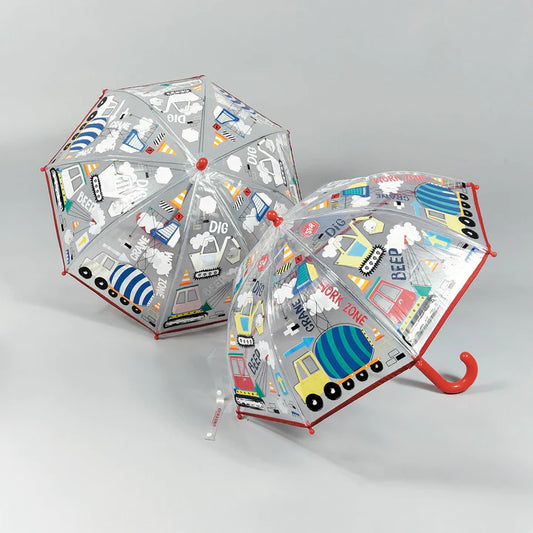 Floss & Rock - COLOUR CHANGING KIDS UMBRELLA - CONSTRUCTION