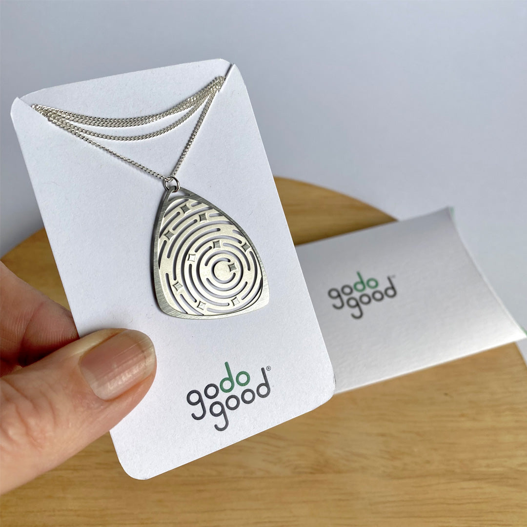 Go Do Good - Star Trails silver pendant necklace