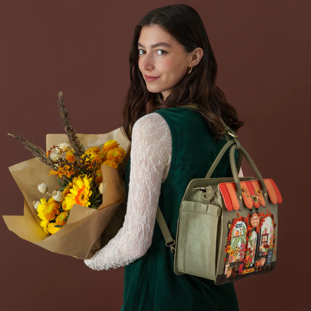 Vendula London Amber Flower Harriet Shoulder / Backpack Bag.