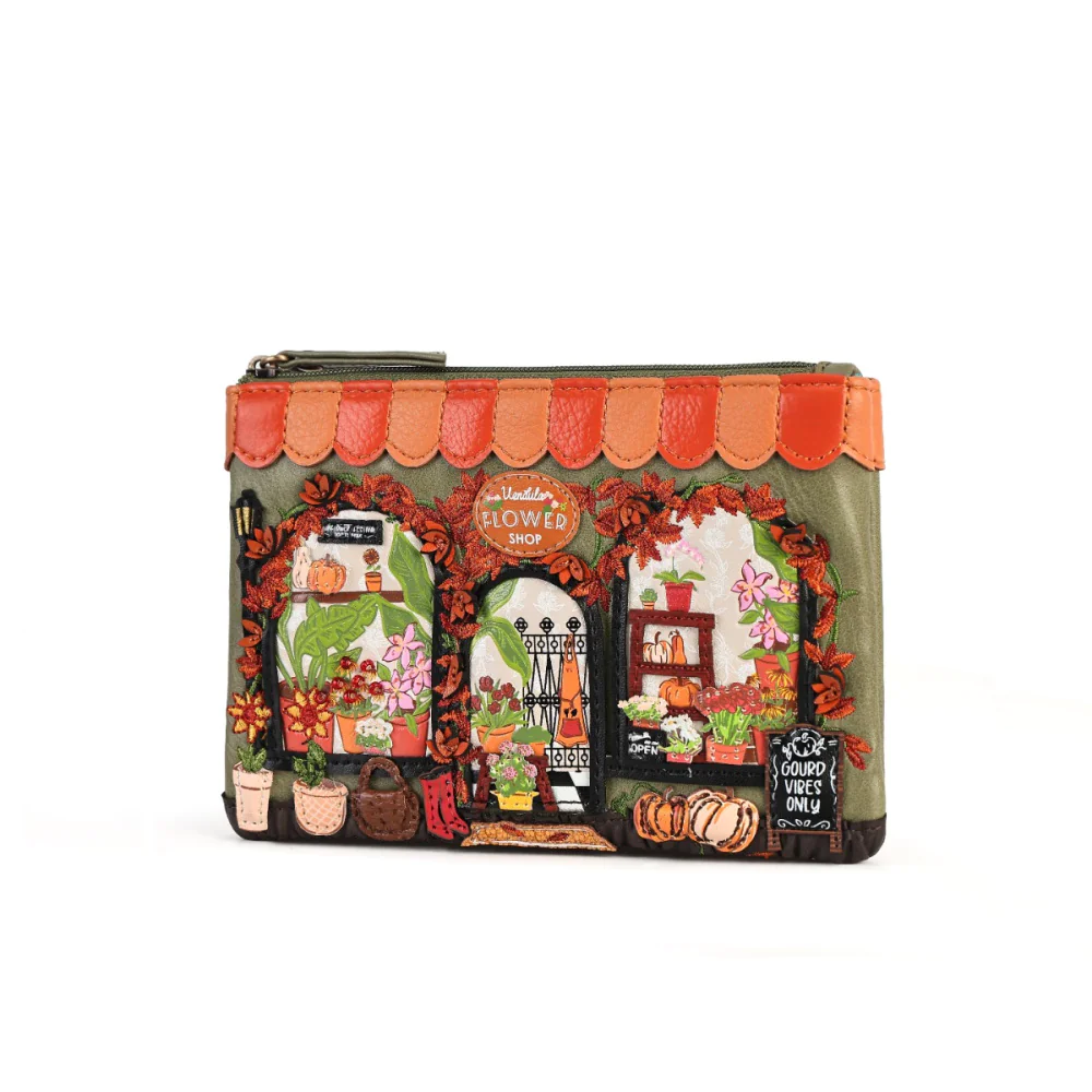 Vendula London Amber Flower Zip Coin Key Purse