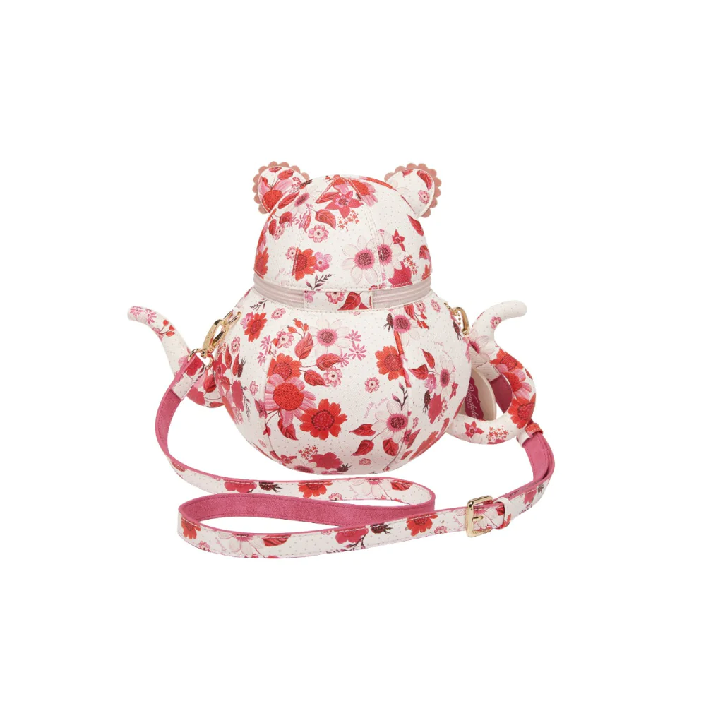 Vendula London Perfectly Pink Afternoon Tea Bus Kitty Teapot Handbag Available Now