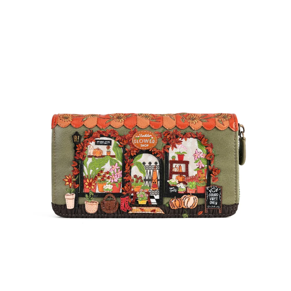 Vendula London Amber Flower Large Zip Around Wallet