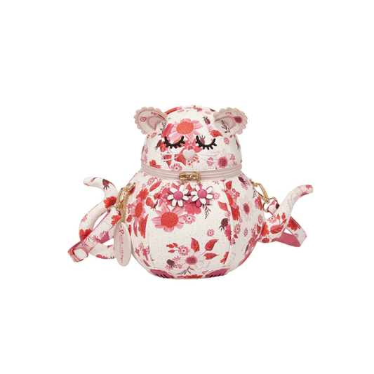 Vendula London Perfectly Pink Afternoon Tea Bus Kitty Teapot Handbag Available Now